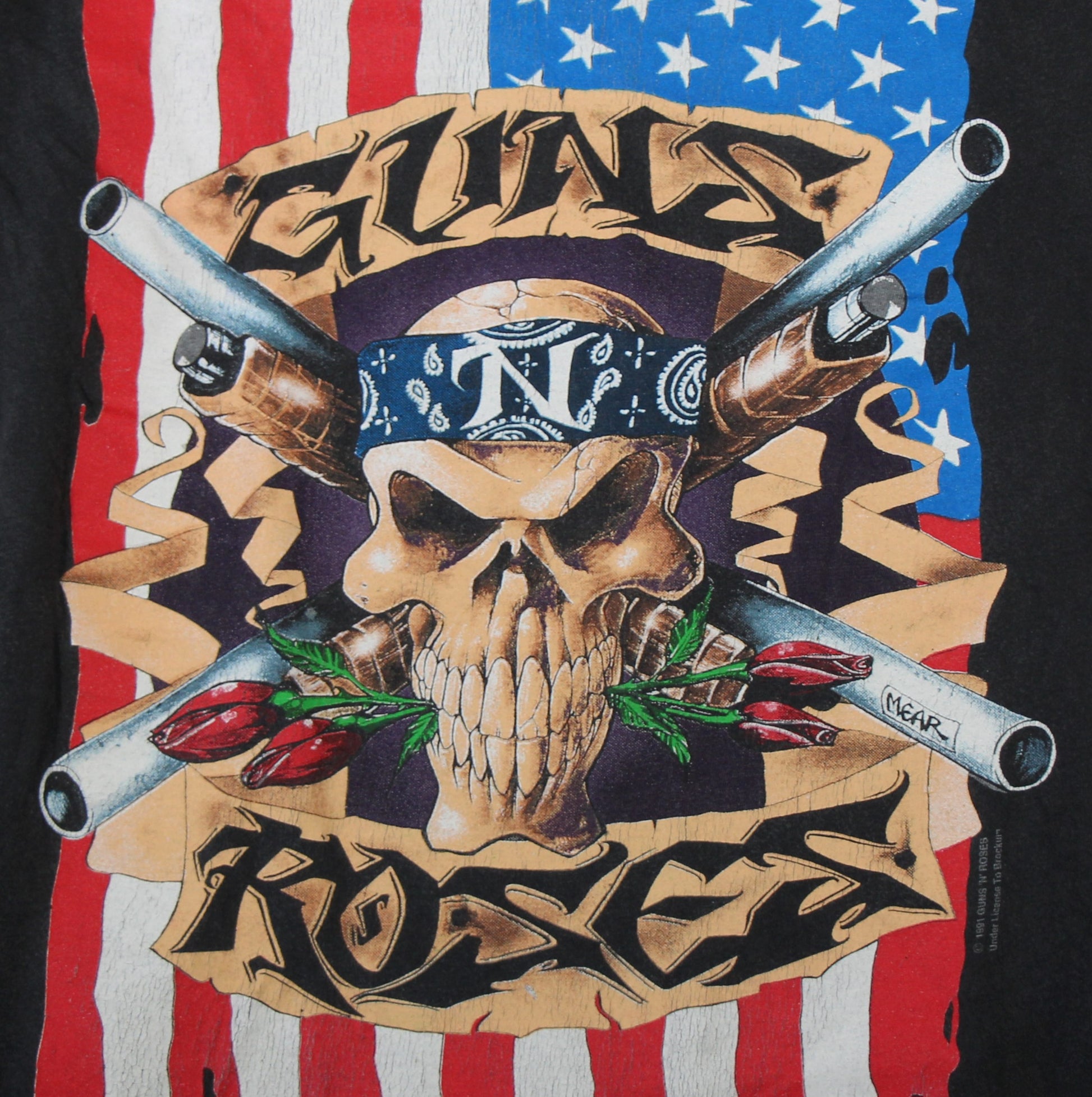 guns n roses american flag 1991 shirt m