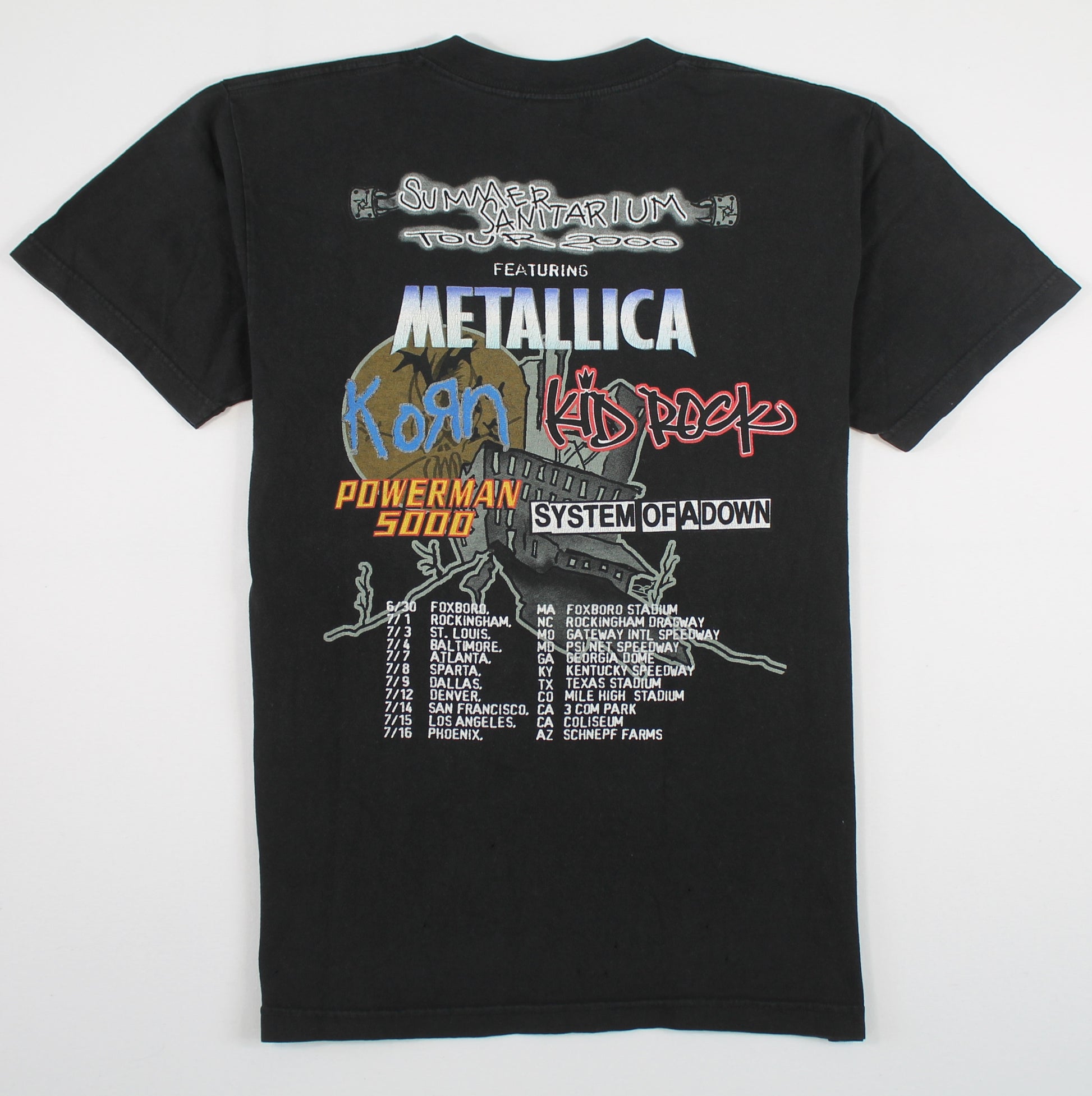 metallica summer sanitarium 2000 shirt l