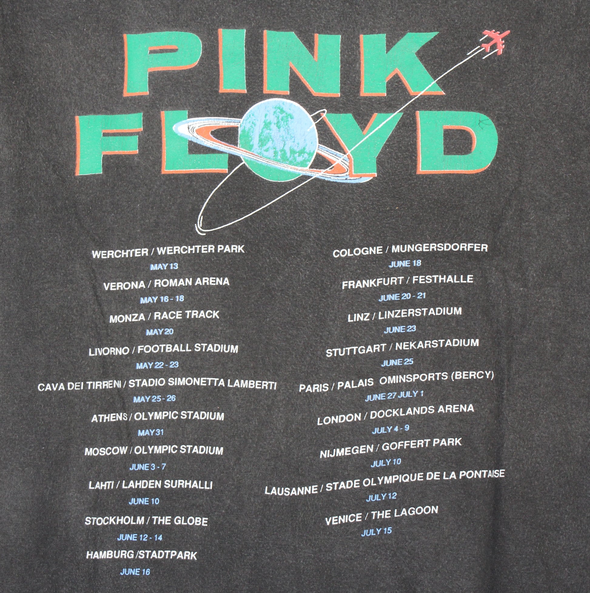 pink floyd world tour 1989 shirt m