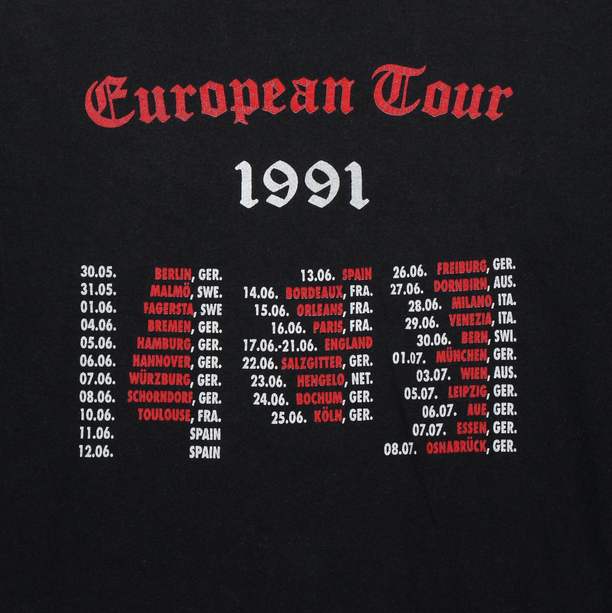 cro mags best wishes european tour 1991 vintage shirt l