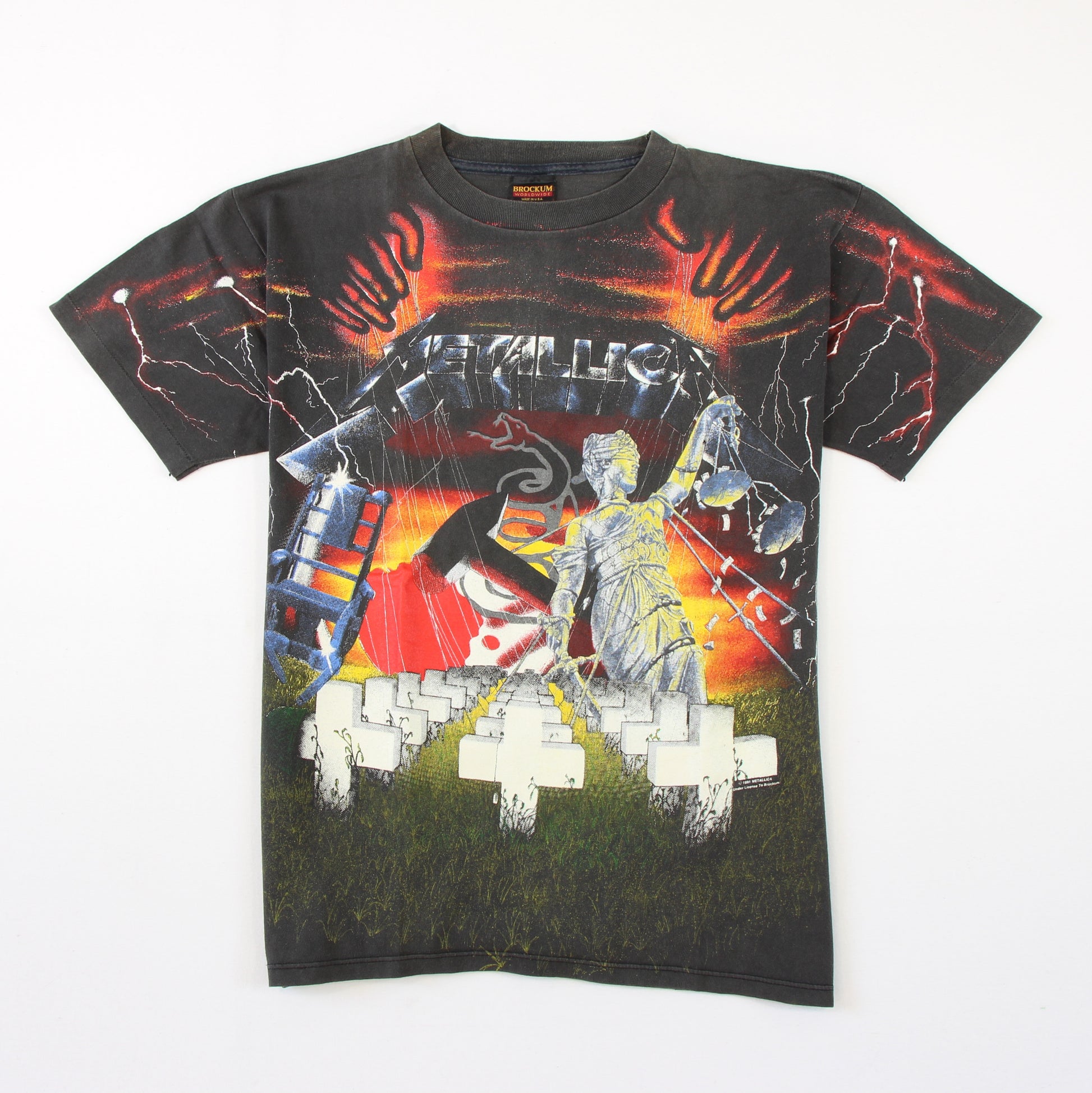 metallica all over print 1991 vintage shirt l