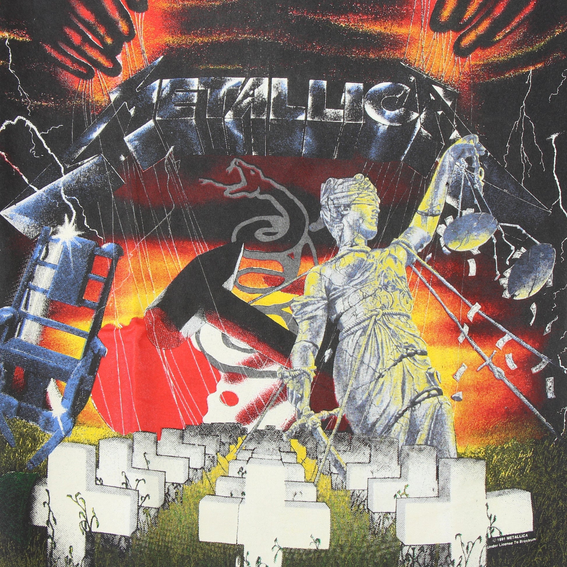 metallica all over print 1991 vintage shirt l