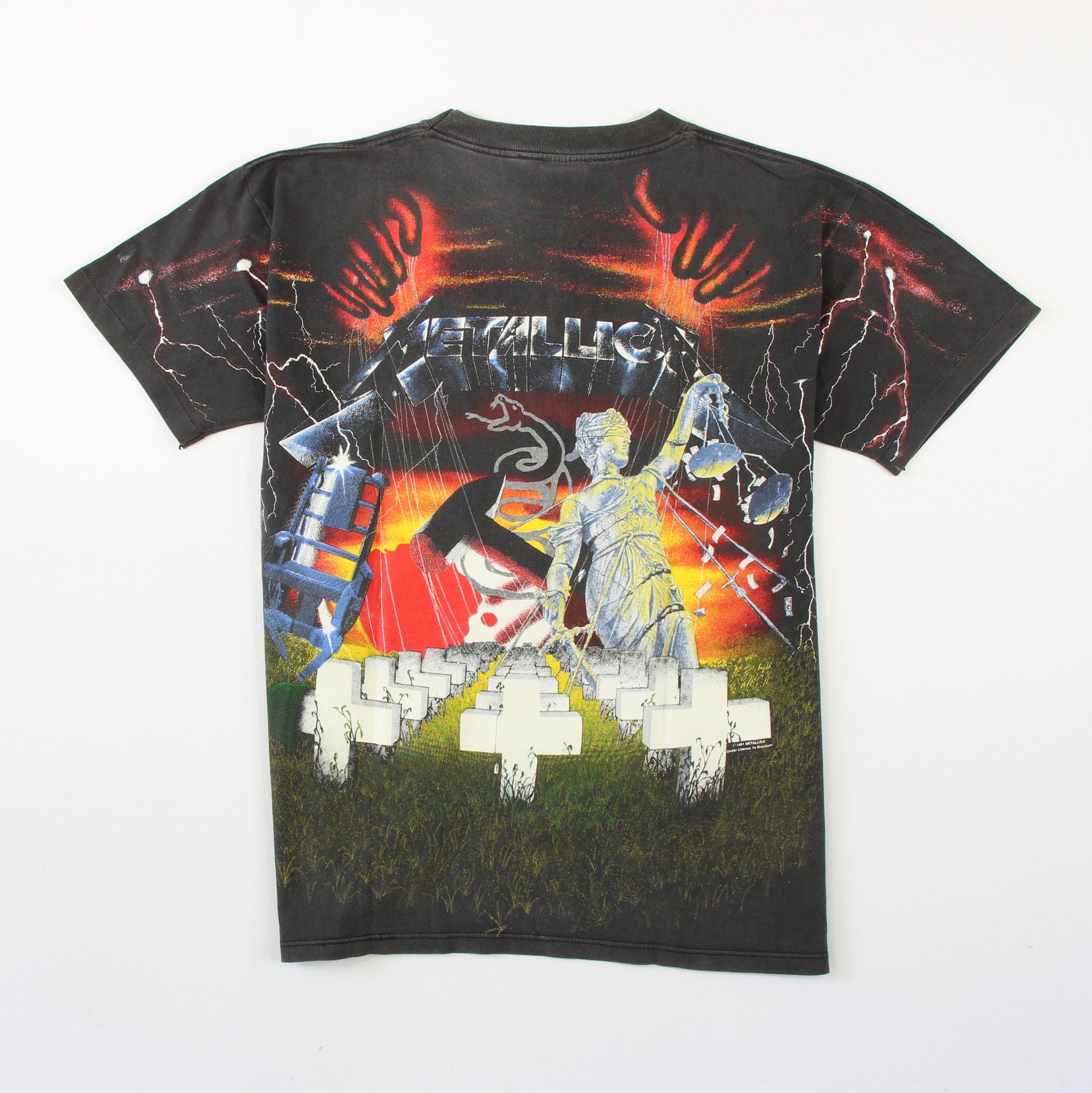 metallica all over print 1991 vintage shirt l