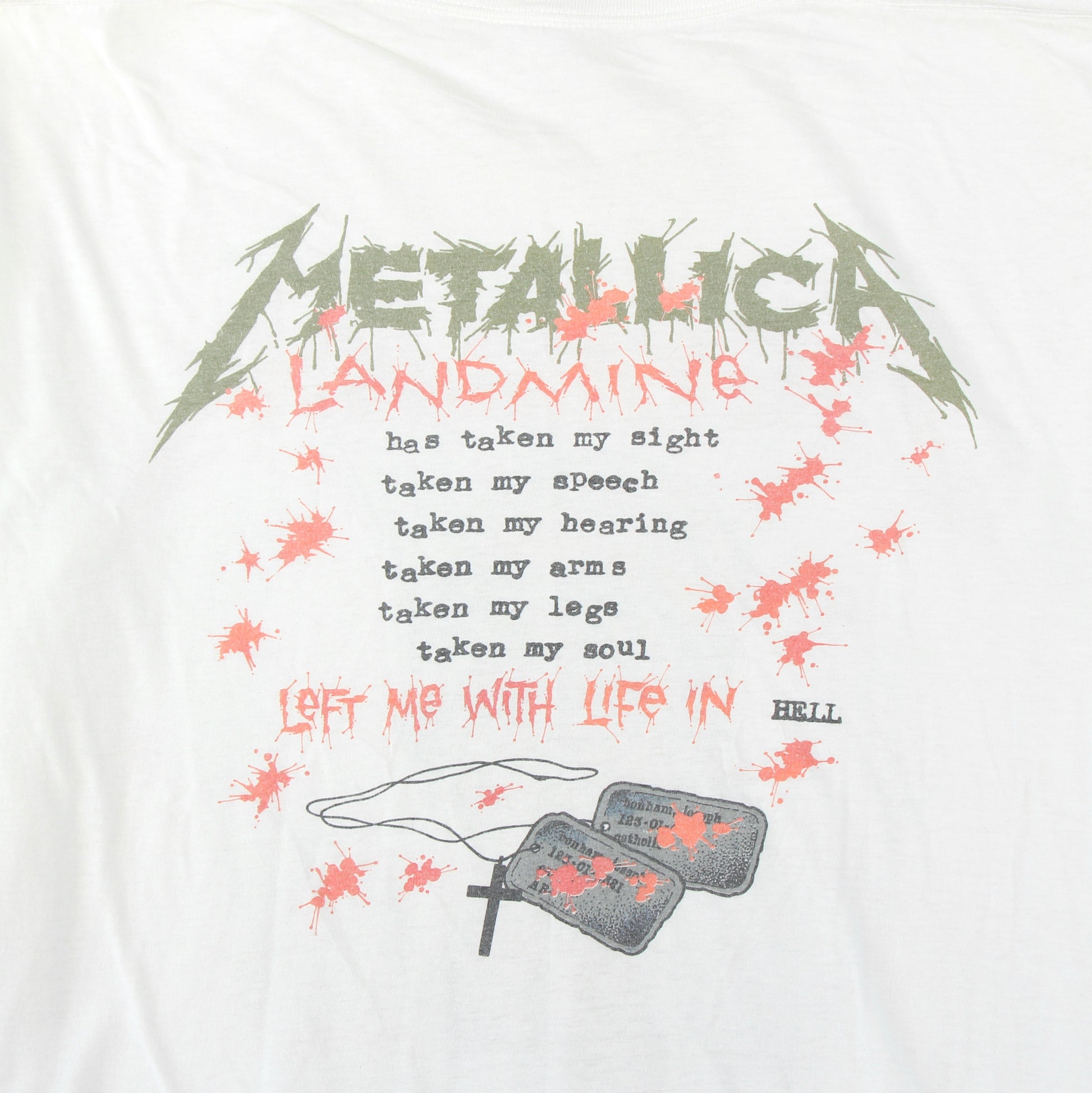 metallica one 1989 vintage shirt xl