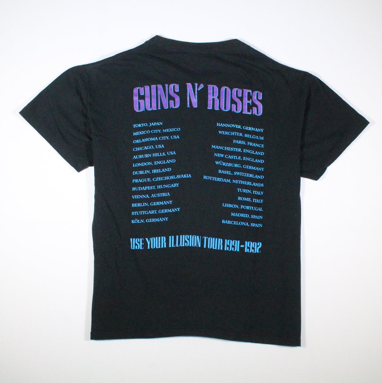 guns n roses use your illusion ii 1991 shirt xl