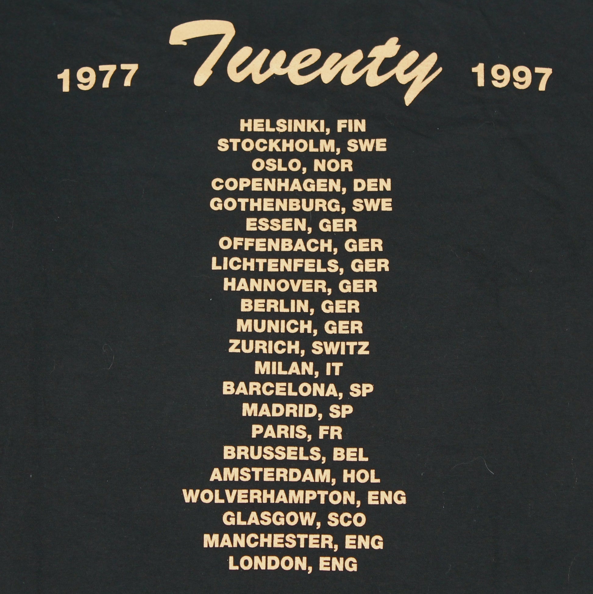 lynyrd skynyrd twenty european tour 1997 shirt o