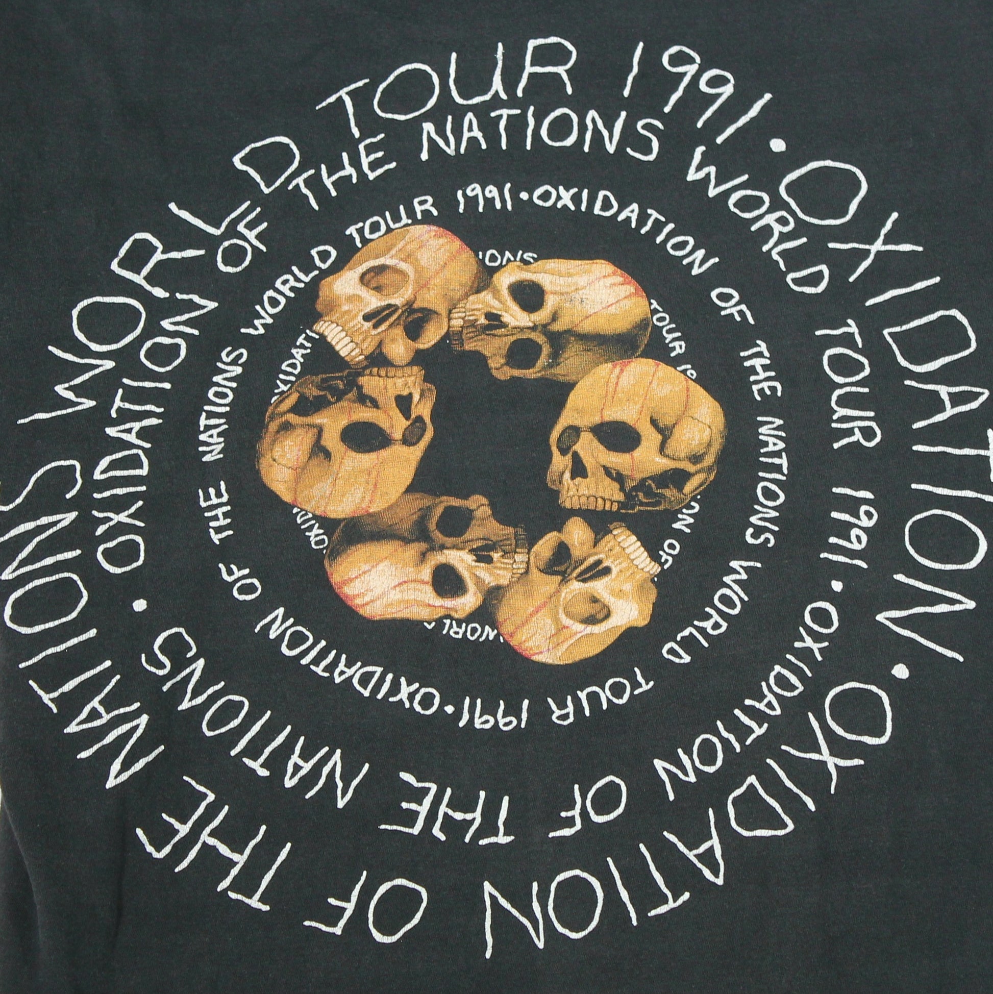 megadeth oxidation of nations world tour 1991 shirt m