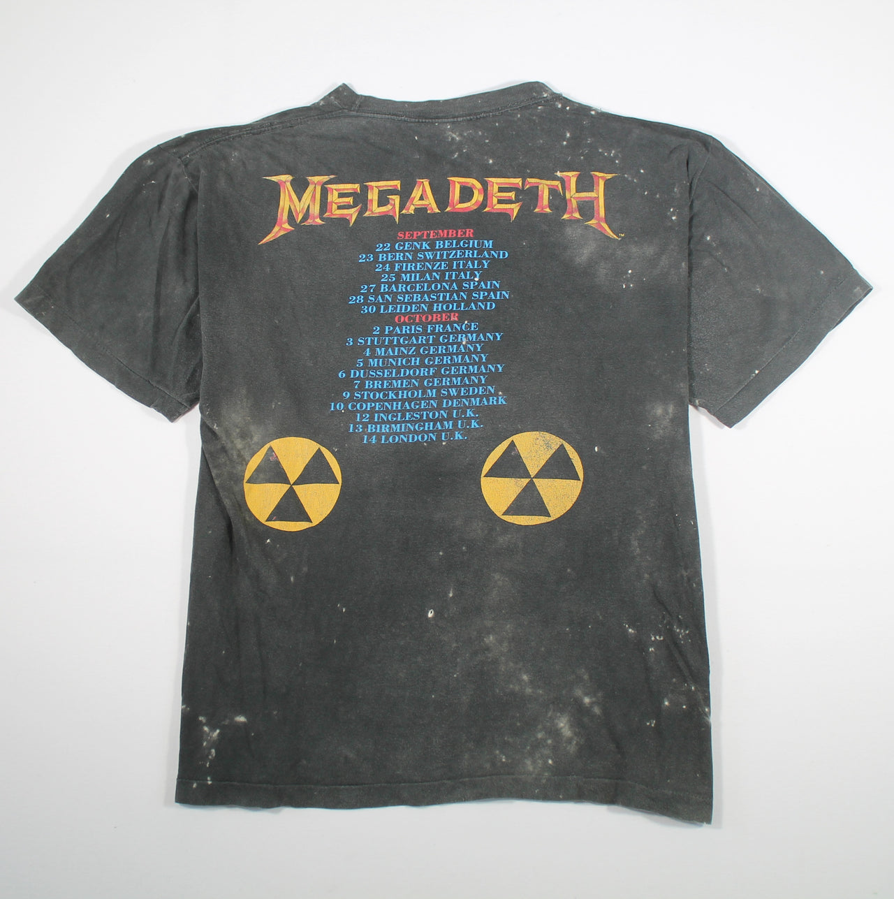 megadeth rust in peace tour 1990 shirt xl