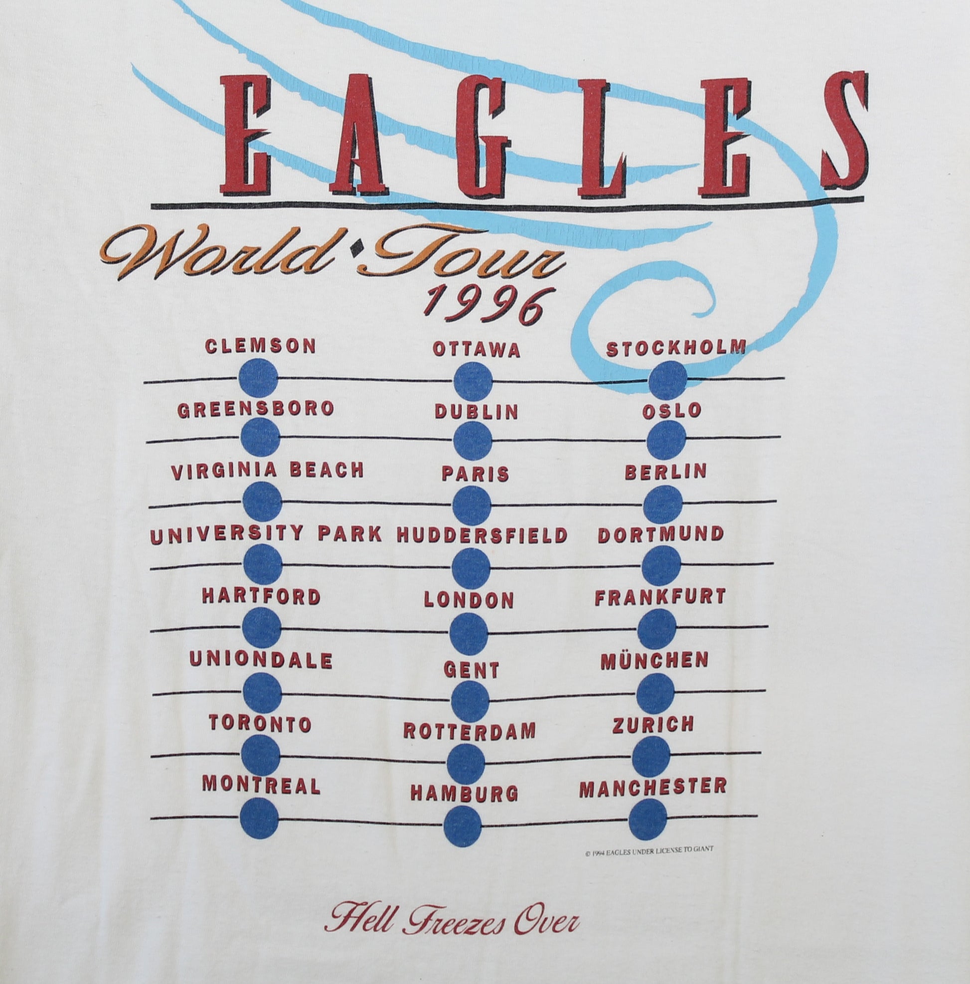 the eagles hell freezes over world tour 1994 shirt l