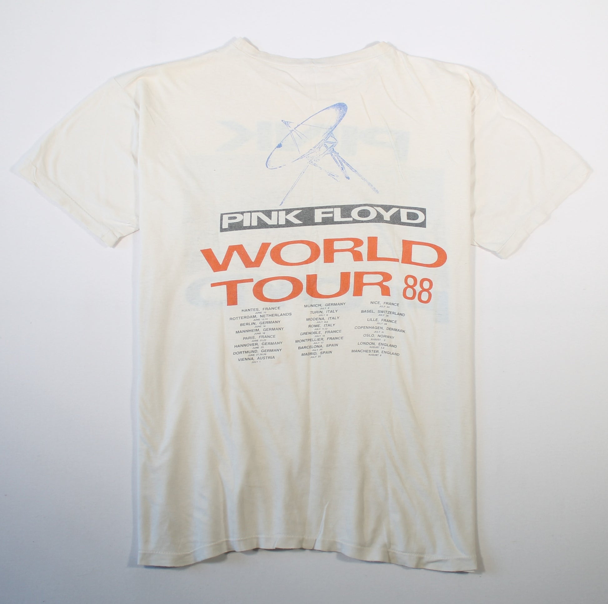 pink floyd world tour 1988 shirt l