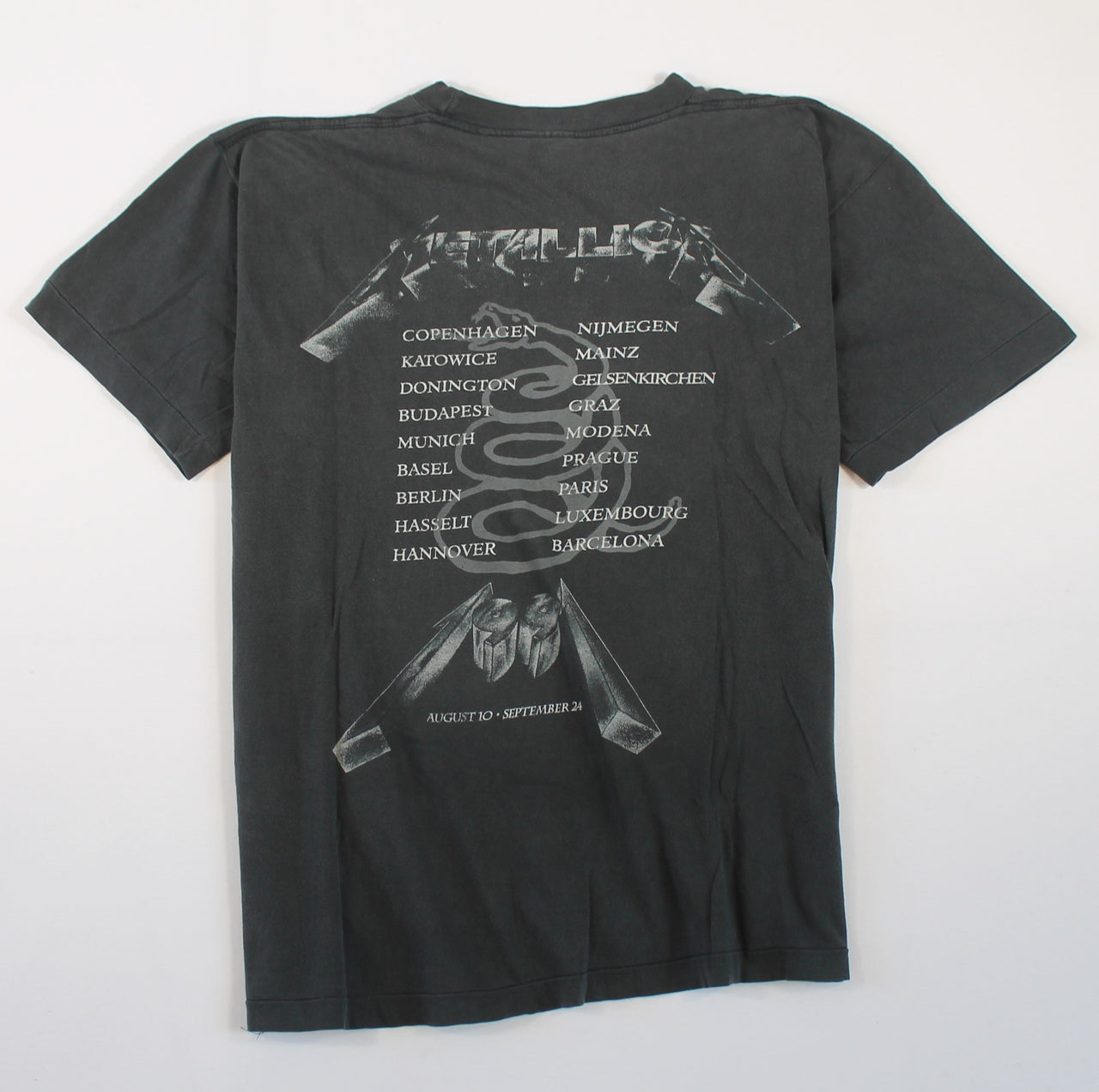 metallica black album 1991 shirt l