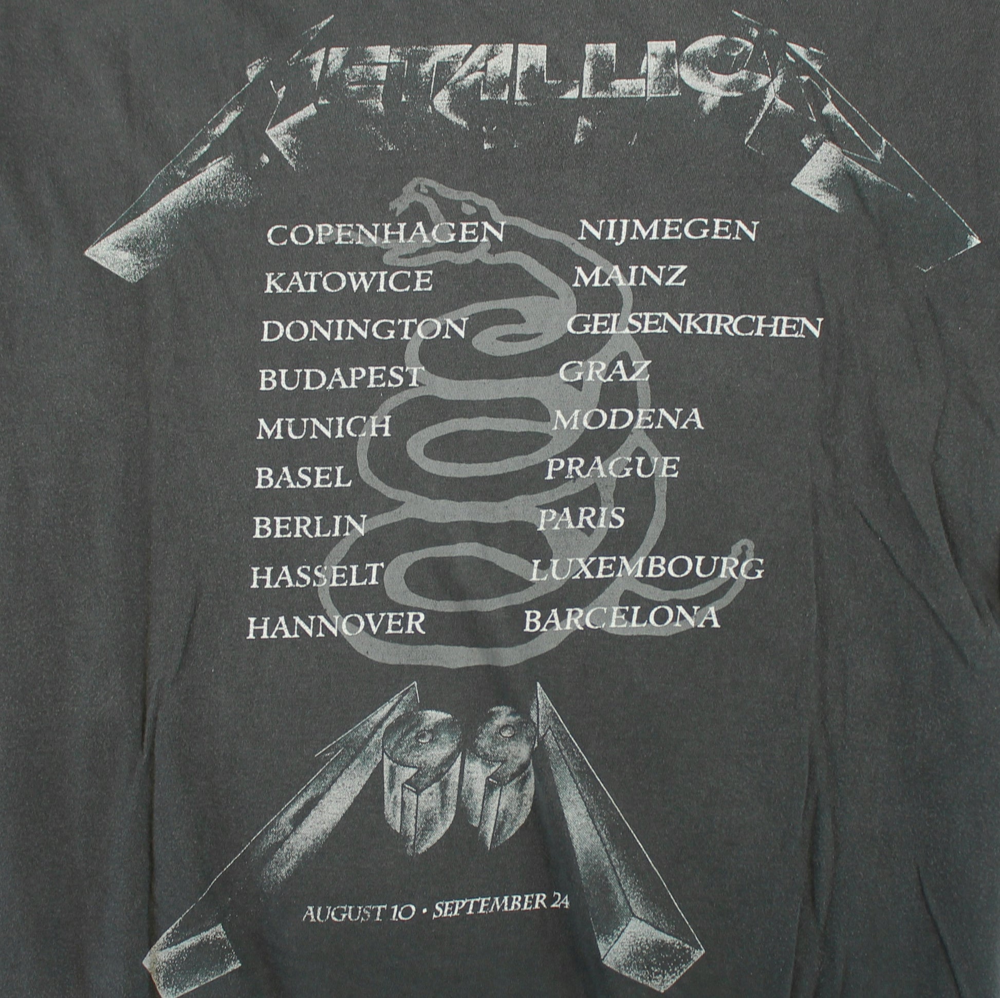 metallica black album 1991 shirt l